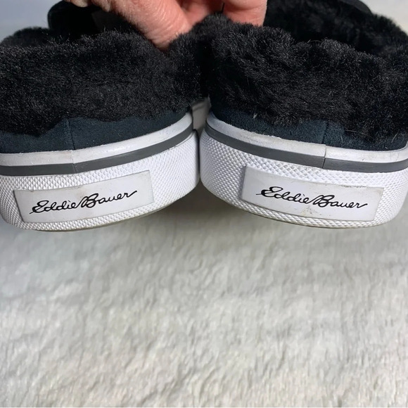 Eddie Bauer Black Fur-Lined Slip On Sneakers - Picture 5 of 7